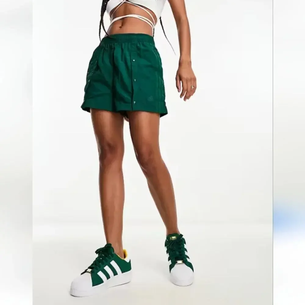 Adidas Tiro Snap-Button Football Shorts Green Women's Sz LRG - Picture 1 of 7